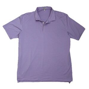 Peter Millar Summer Comfort Polo Mens 2XL Purple Stripe Preppy Travel Vacation